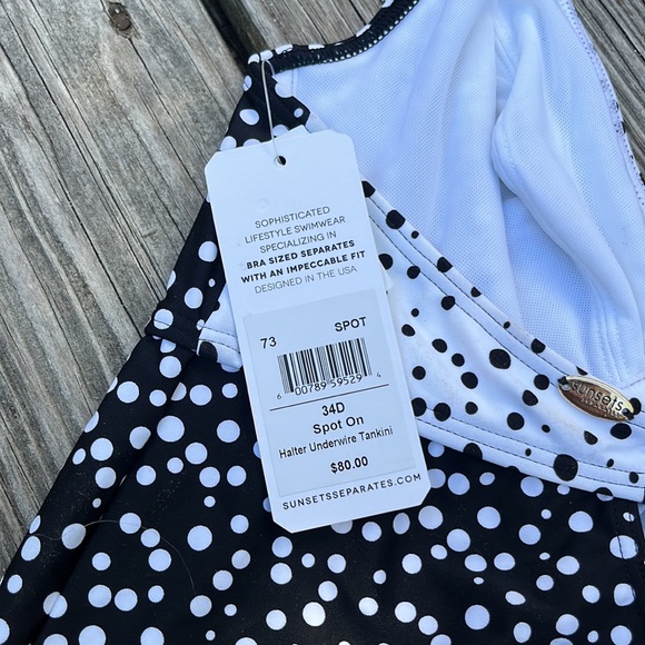 Sunsets Spot On Halter Underwire Tankini Top,34D,NWT - Picture 12 of 12